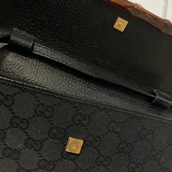 AUTHENTIC GUCCI VINTAGE BLACK SHOULDER BAG - Picture 7 of 11